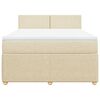 vidaXL Boxspringbett mit Matratze Creme 140x190 cm Stoff