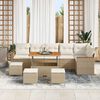 vidaXL Gartensofa-set 10 pcs Beige Poly-Rattan