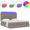vidaXL Bett mit LED-Lichtleisten mit Kopfteil Taupe 180 x 200 cm Stoff
