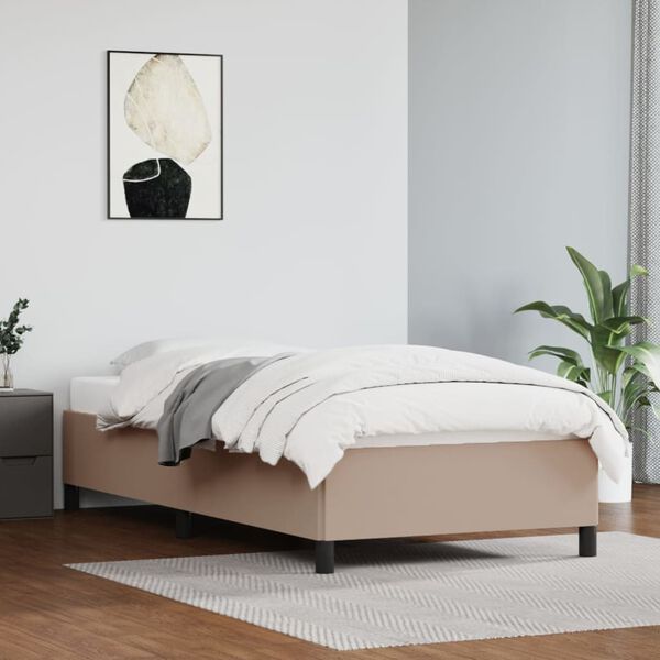 vidaXL Bettgestell Cappuccino-Braun 80x200 cm Kunstleder