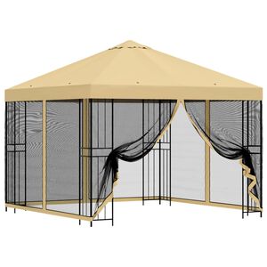 vidaXL Garten Pavillon mit Seitenw&auml;nden 3 x 3 m Creme