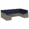 vidaXL Gartensofa-set 9 pcs Grau und Marineblau Poly-Rattan