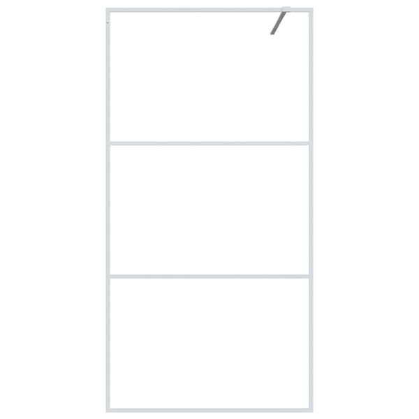 vidaXL Duschwand für Begehbare Dusche Weiß 100x195 cm ESG-Klarglas