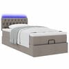 vidaXL Ottoman-Bett mit Matratze & LEDs Taupe 80x200 cm Stoff