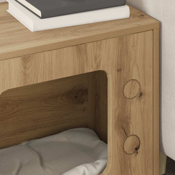 vidaXL Katzenhaus Kunsthandwerk Eiche 51 x 30 x 52 cm Holzwerkstoff