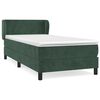 vidaXL Boxspringbett mit Matratze Dunkelgr&uuml;n 90x200 cm Samt