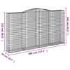 vidaXL Gabionen mit Hochbogen 4 Stk. 400x50x220/240cm Verzinktes Eisen