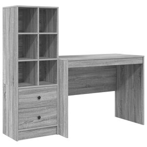 vidaXL Schreibtisch Graues Sonoma 145.5 x 50 x 127 cm 2 stk.