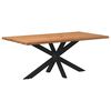 vidaXL Esstisch mit Baumkante 180x100x74 cm Massivholz Eiche Rechteckig