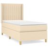 vidaXL Boxspringbett mit Matratze Creme 90x200 cm Stoff