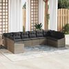 vidaXL Gartensofa-set mit Speicher 10 pcs Grau Poly-Rattan