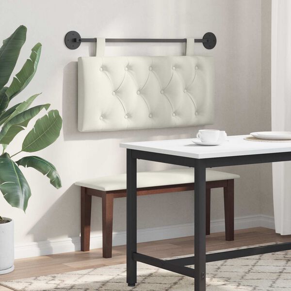 vidaXL H&auml;ngevorderseite Wandmontiert Creme 90 x 55 x 7 cm Samt