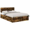 vidaXL Bettrahmen Ger&auml;ucherte Eiche 140 x 190 cm Holzwerkstoff