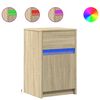 vidaXL Nachttische mit LED-Leuchten 2 Stk. Sonoma Eiche Holzwerkstoff