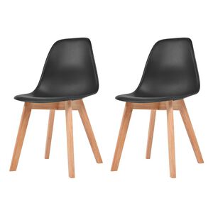 vidaXL Esszimmerst&uuml;hle 2 Stk. Schwarz Kunststoff