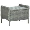 vidaXL 3-tlg. Garten-Lounge-Set mit Auflagen Poly Rattan Hellgrau