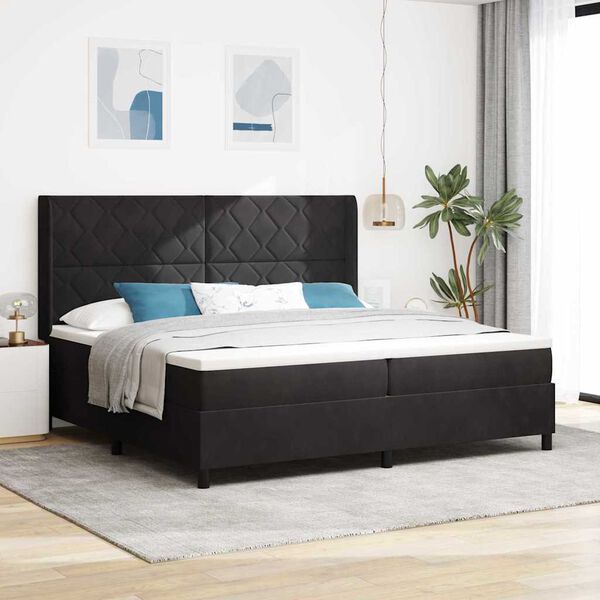 vidaXL Boxspringbett mit Matratze Schwarz 200 x 200 cm Samt