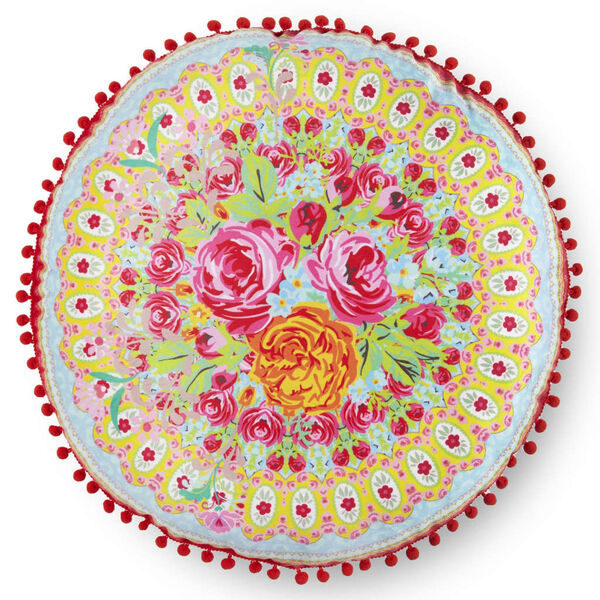 Happiness Dekokissen WILD ROSE 55x55 cm Rot