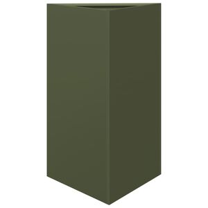 vidaXL Pflanzk&uuml;bel Olivgr&uuml;n Dreieckig 50x43x75 cm Stahl