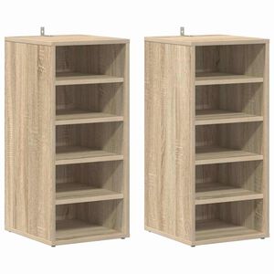 vidaXL Schuhschr&auml;nke 2 Stk. Sonoma-Eiche 31,5x35x70 cm Holzwerkstoff
