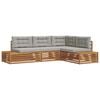 vidaXL 5 stk. Outdoor-Sofagarnitur Massives Akazienholz und Polyester