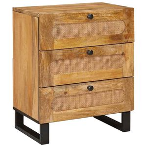 vidaXL Nachttisch Natur 50 x 33 x 62 cm Massivholz Mango