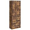 vidaXL Schrankset 2 pcs Ger&auml;ucherte Eiche 66 x 34,5 x 87 cm