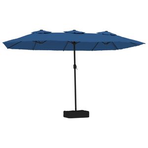 vidaXL Doppel-Sonnenschirm Azurblau 449x265 cm