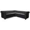 vidaXL Chesterfield-Ecksofa 5-Sitzer Kunstleder Schwarz