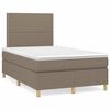 vidaXL Boxspringbett mit Matratze & LED Taupe 120x190 cm Stoff