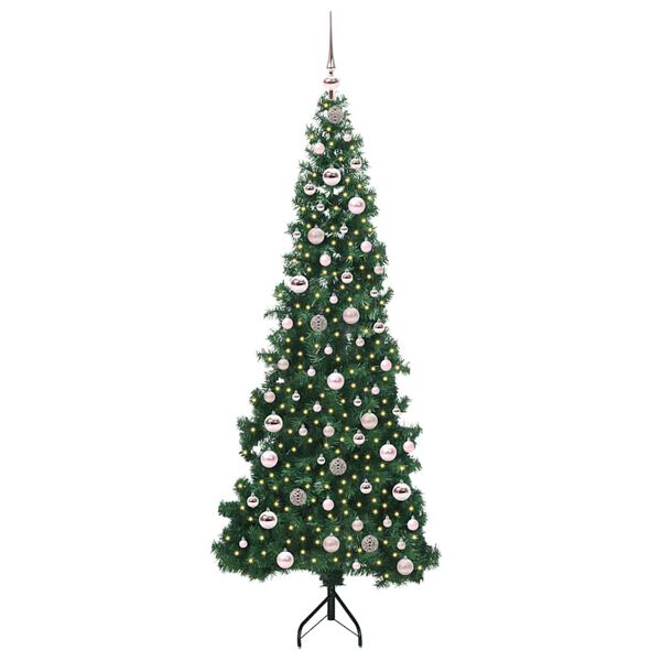 vidaXL Eckiger k&uuml;nstlicher Weihnachtsbaum Gr&uuml;n 210 cm PVC und Metall
