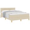 vidaXL Boxspringbett mit Kissen mit Kopfteil Creme 140 x 190 cm Stoff