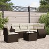 vidaXL 6-tlg. Garten-Sofagarnitur mit Kissen Braun Poly Rattan