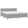 vidaXL Boxspringbett mit Matratze & LED Hellgrau 180x200 cm Stoff