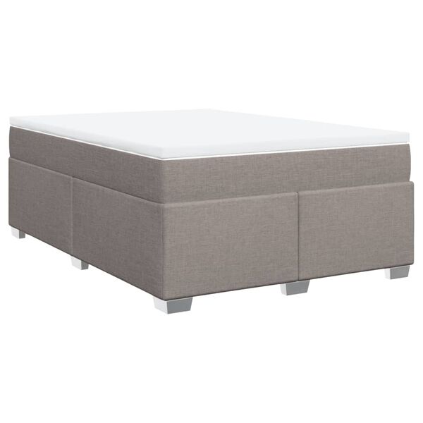 vidaXL Boxspringbett mit Matratze Taupe 140x190 cm Stoff
