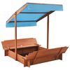 vidaXL Sandkasten mit Überdachung Tannenholz 122 x 120 x 123 cm