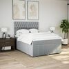 vidaXL Boxspringbett mit Matratze Hellgrau 140x200 cm Stoff