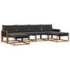 vidaXL Outdoor-Sofagarnitur mit Kissen 6 pcs Nat&uuml;rlich und Schwarz