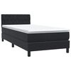 vidaXL Boxspringbett mit Matratze & LED Schwarz 100x210 cm Samt
