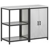 vidaXL Küchenlager-Set mit Regal mit Tür 2 pcs Silber Verzinkter Stahl