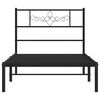 vidaXL Bettgestell mit Kopfteil Metall Schwarz 100x200 cm