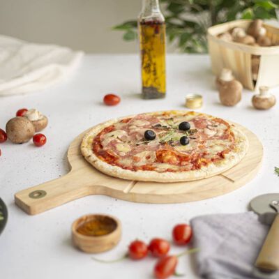 Livoo Pizza-Schneidebrett Set 30 cm Holz