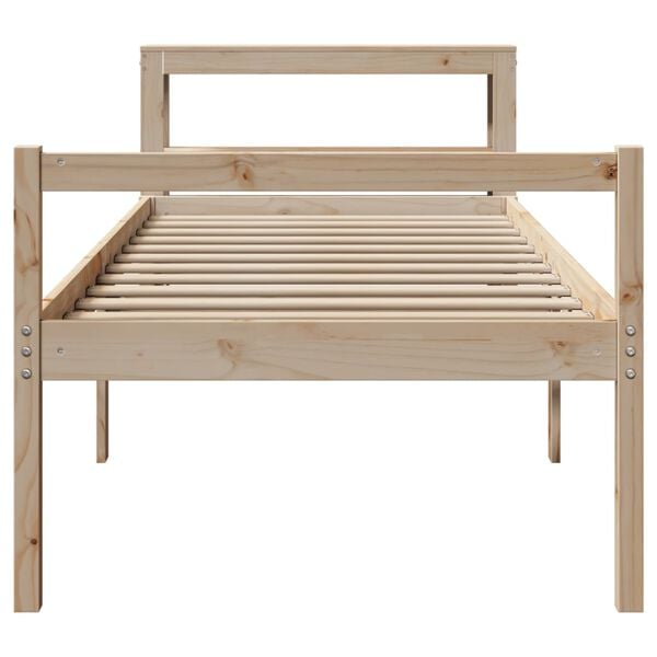 vidaXL Seniorenbett mit Kopfteil 75x190 cm Massivholz Kiefer
