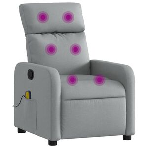 vidaXL Massage-Relaxsessel Hellgrau Stoff