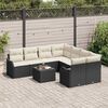 vidaXL Gartensofa-set mit Kissen mit Speicher 9 pcs Schwarz und Creme