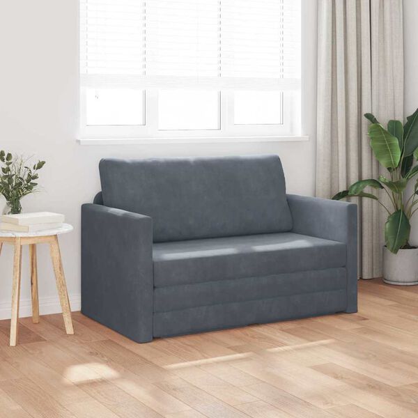 vidaXL Schlafsofa Dunkelgrau 124 x 204 x 61 cm Samt