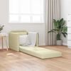 vidaXL Bodensofa mit Schlaffunktion Creme 112x174x55 cm Kunstleder