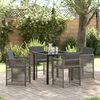 vidaXL Garten Essgruppe 5 pcs Grau Poly-Rattan
