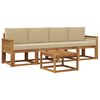 vidaXL Outdoor-Sofagarnitur 5 pcs Natur und Beige Polyester