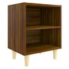 vidaXL Nachttisch mit Massivholz-Beinen Braun Eichen-Optik 40x30x50 cm